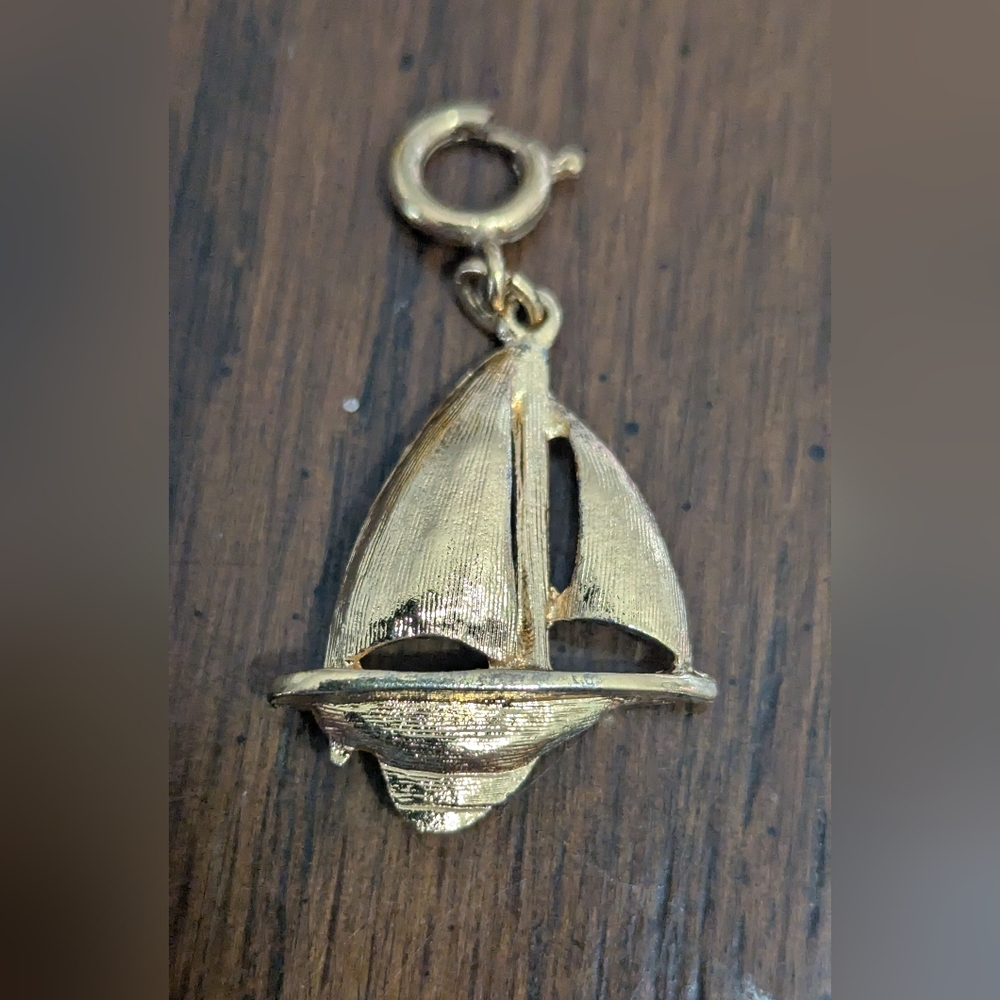 Monet Gold Sailboat Charm Pendant